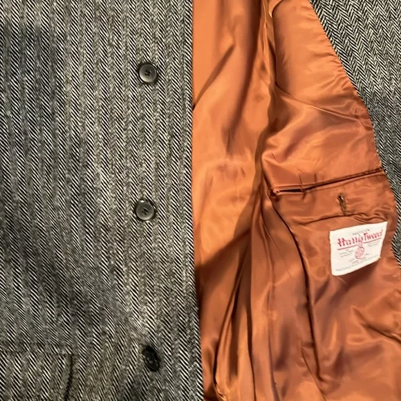 MENS GREY WOOL LONG JACKET - Picture 6 of 9